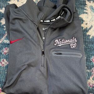 Nike Gray Washington Nationals Quarter-Zip Pullover